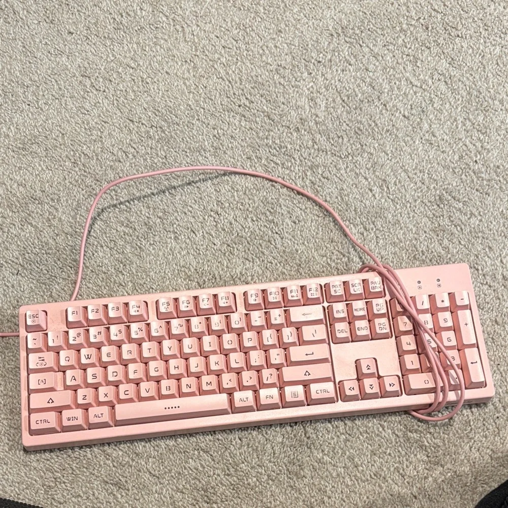 Pink Wired Mechanical Keyboard
